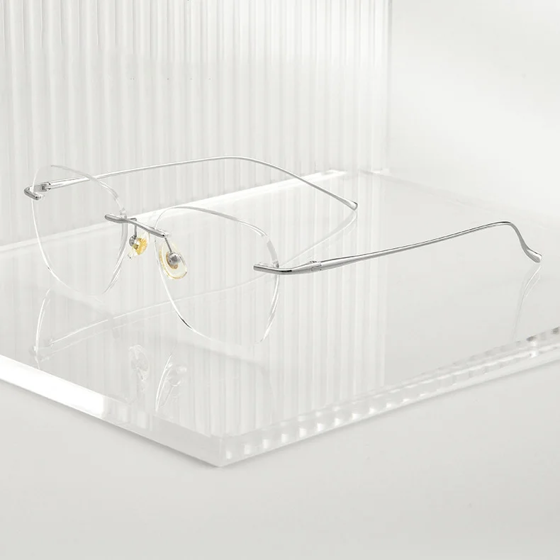 High Quality Titanium Optical Frame Rimless Unisex Glasses Frame Prescription Ultra Light Pure Titanium Frameless Glasses