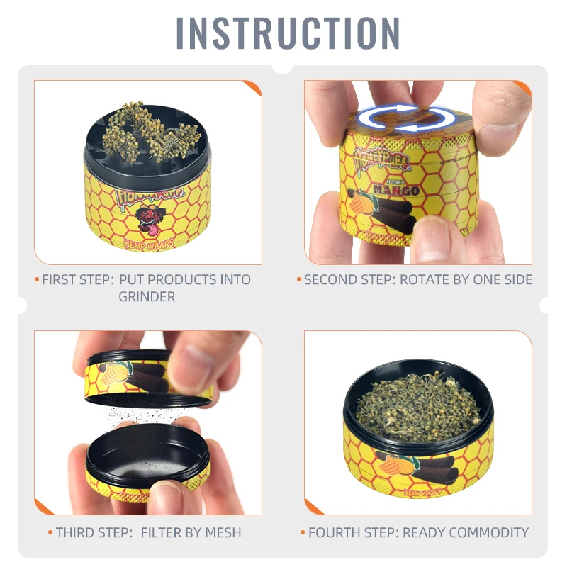 Tobacco grinder custom full print  printed smoke grinding 50mm smoking accessories