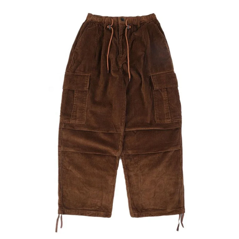 Custom corduroy cargo pants men baggy pants oversize pant man