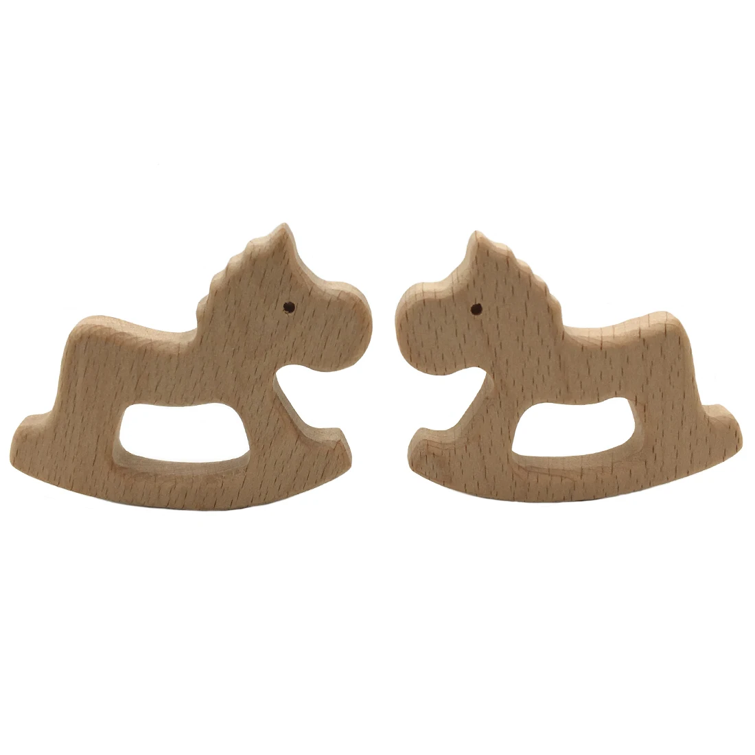 Wholesale Animal Shape Cute Cartoon Pattern Teether Diy Pendant Baby Toy Horse Wooden Teether