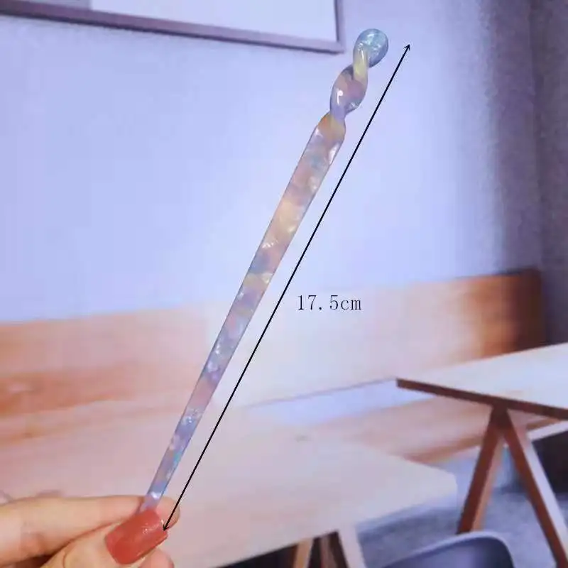 Hair Accessories Chopsticks Hair Strip Jewelry Retro Style Simple Marble Acetate Hairpin Hair Stick