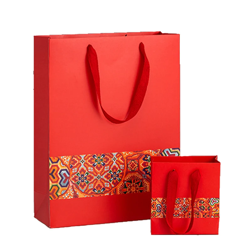 Hot selling quality mini red christmas paper bag rice 25kg paper bags