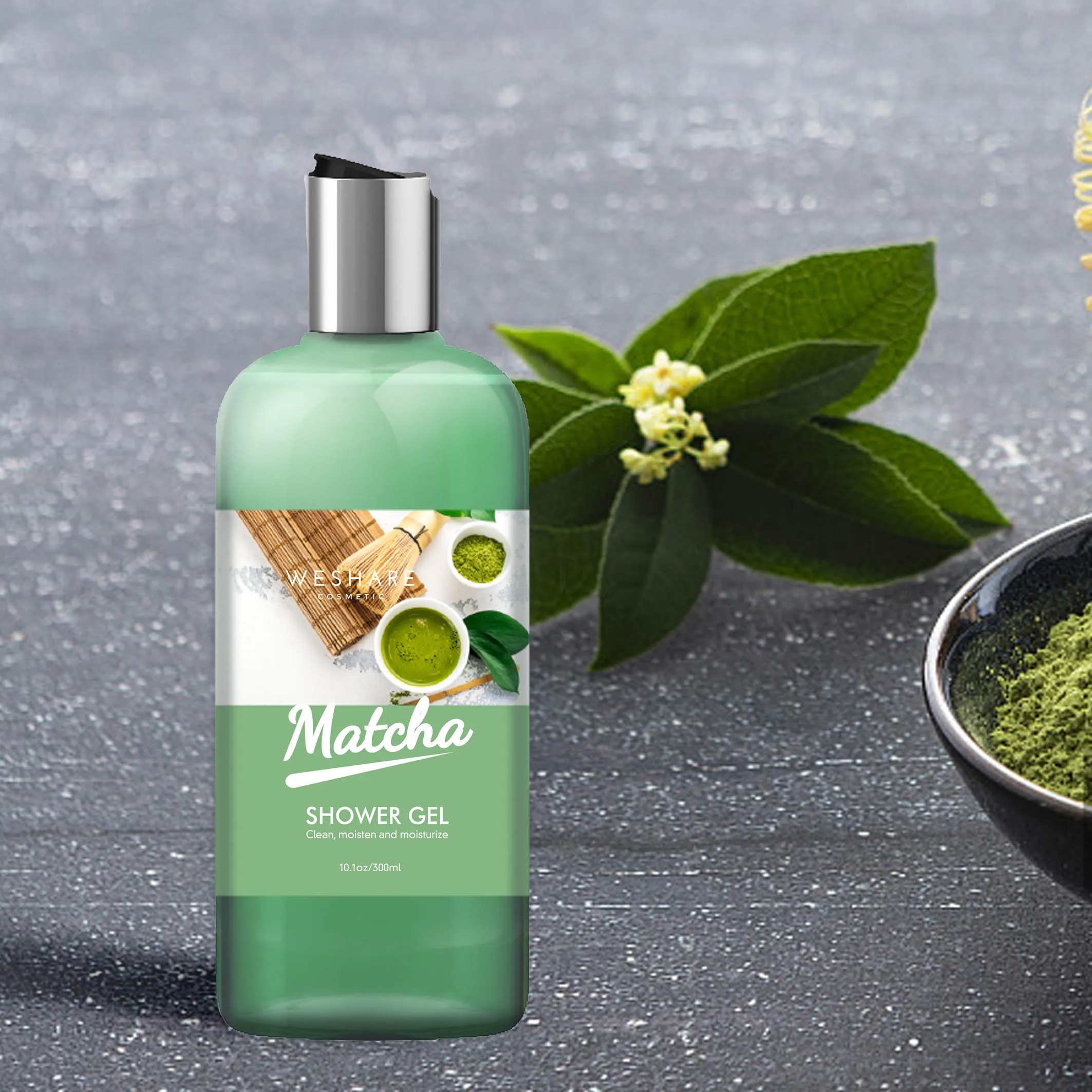 Natural Wholesale private label Vegan Green Tea Tree Moisturizing private label body wash shower gel set body liquid soap