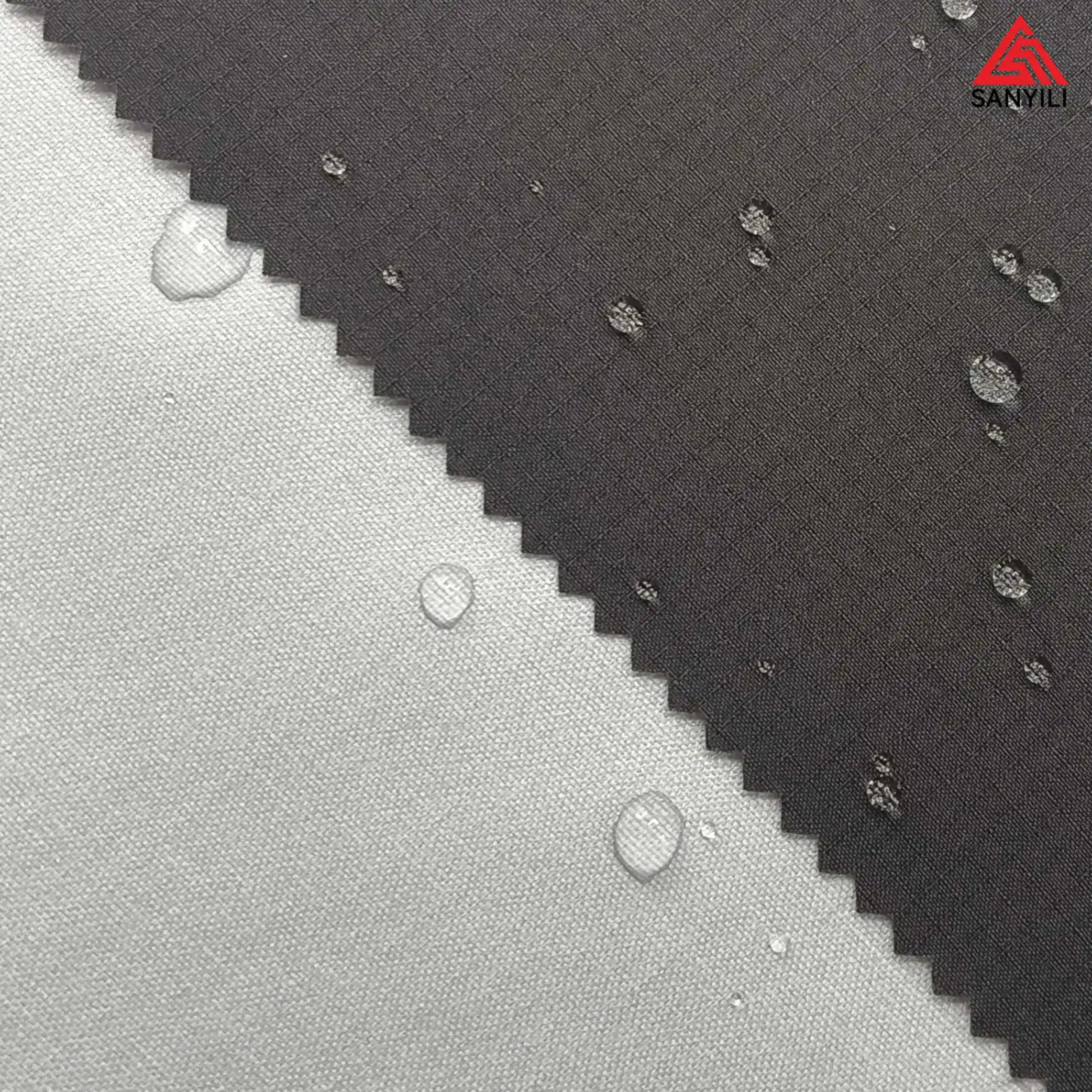 50D 100%polyester pongee fabric check high elastic waterproof fabric for winter jacket