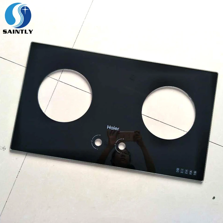 Flower pattern silk screen Printed Gas Stove Panel Glass Heat Resistant Induction Cooker Tempered Glass