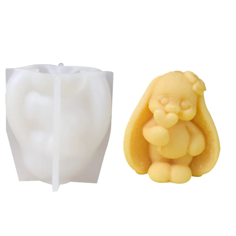 Early Riser 3D rabbit aromatherapy candle mold Korean ins ornaments cake baking silicone mold cross-border new products