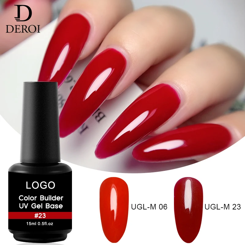 Deroi bottled gel builder nails decoracion uv gel builder pink bottlecap no burn gel builder