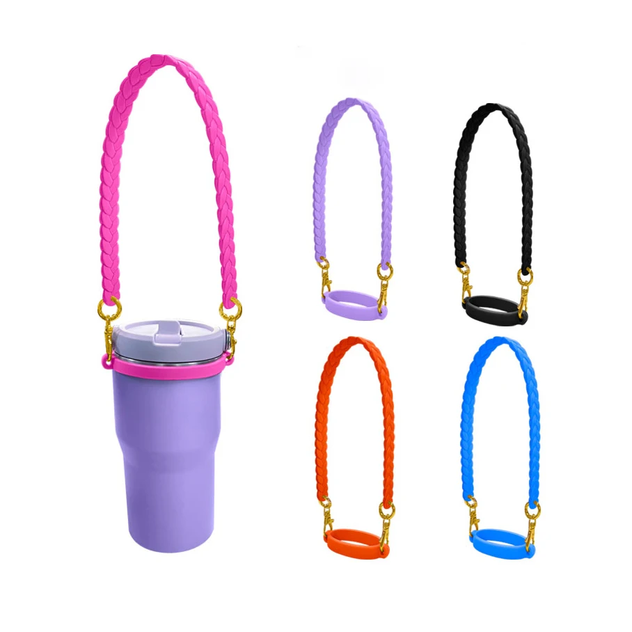 Silicone Water Bottle Handle Fit 8-40oz Bottles Water Bottle Carrier Tumbler Holder for Stand Li O Wo LA Cup Accessories