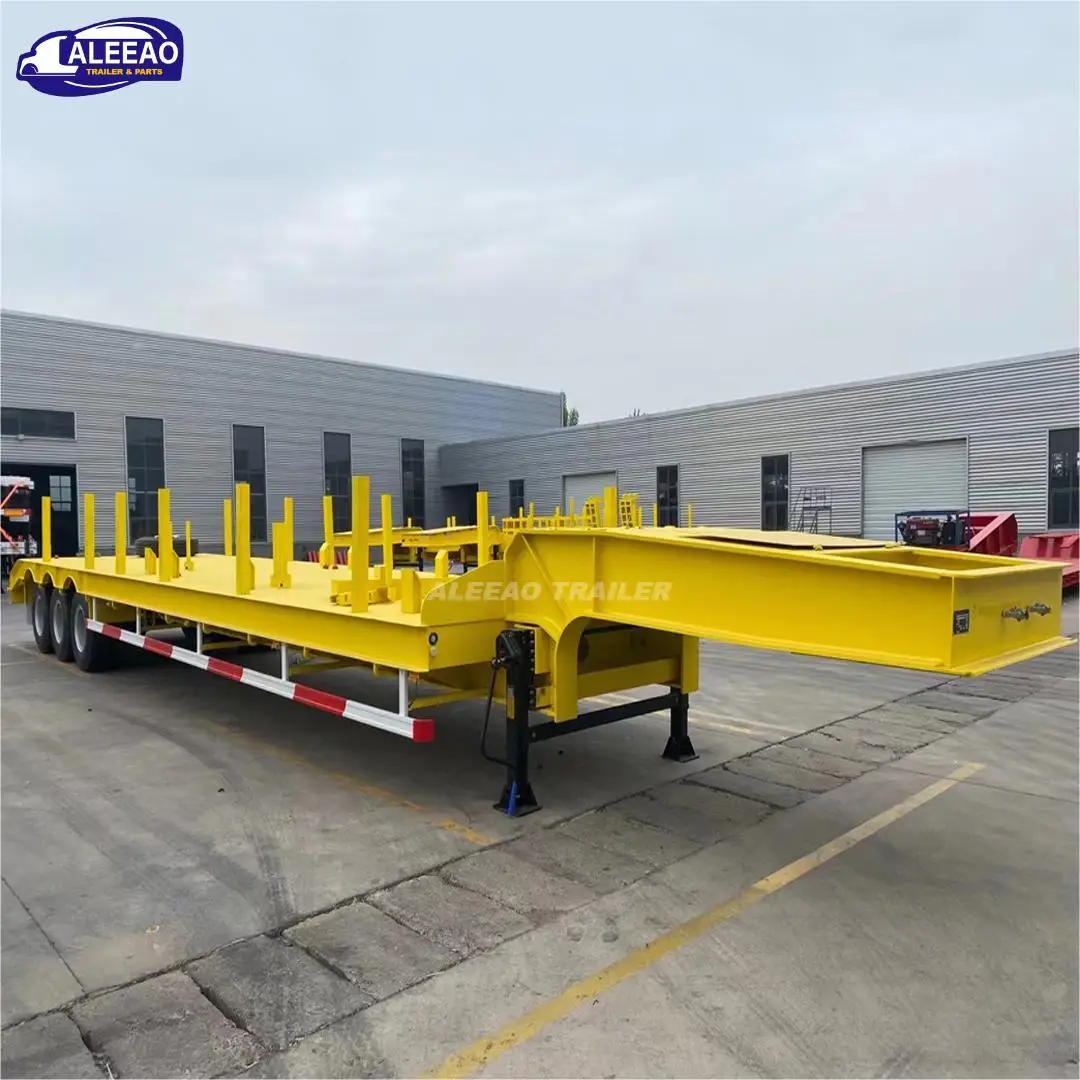 2024 China factory  low bed semi trailer heavy loader trailer for transport machines