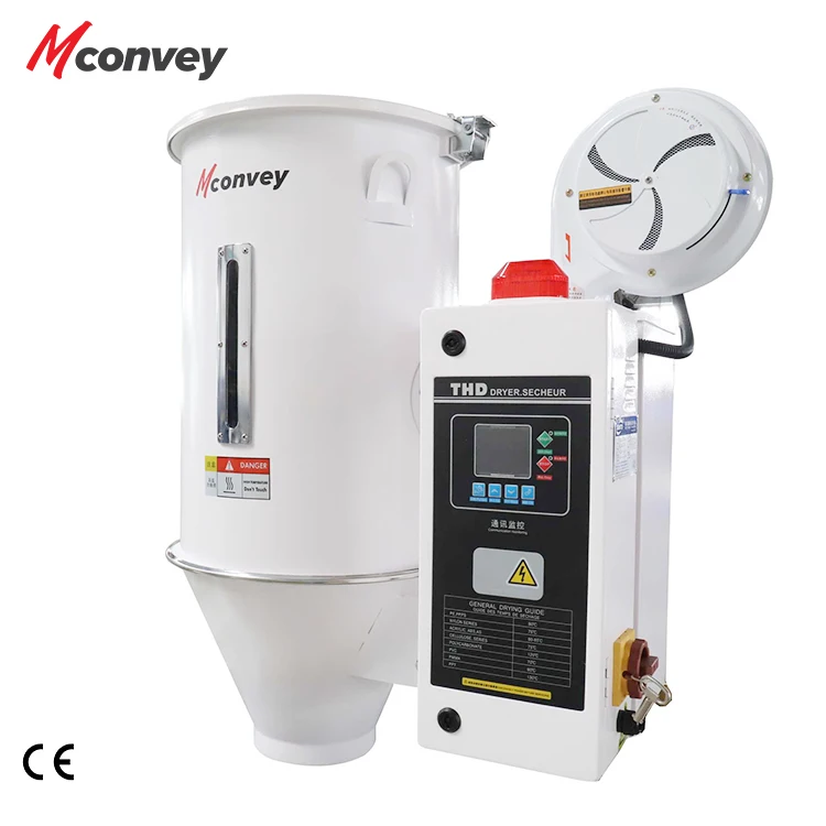 Hot air Energy saving hopper dryer 25kg autoloader plastic raw material Hopper Dryer For Extrusion