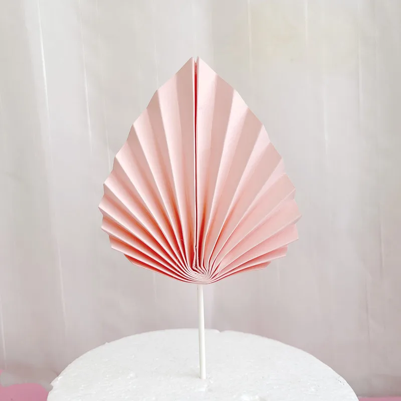 Wholesale Kids Party Cake Topper Cake Decoration Leaf Folding Fan Birthday Cake Topper