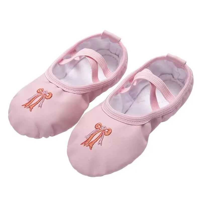 Best quality new fashionable ballroom standard pink kids girls canvas ballet dance shoes