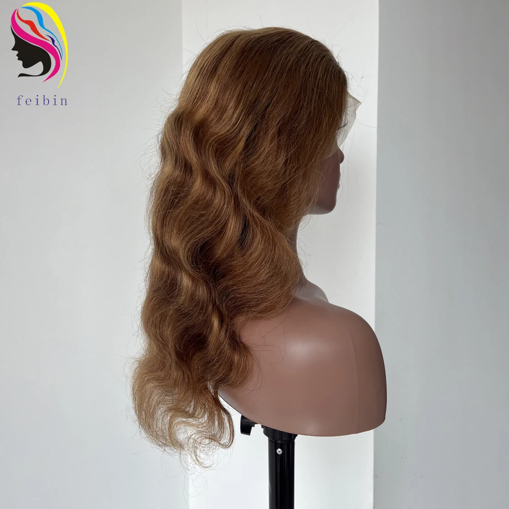Glueless 13x4 Highlight HD Transparent Lace Front Wig P4/27 Honey Blonde Piano Color body wave Human Hair Wigs