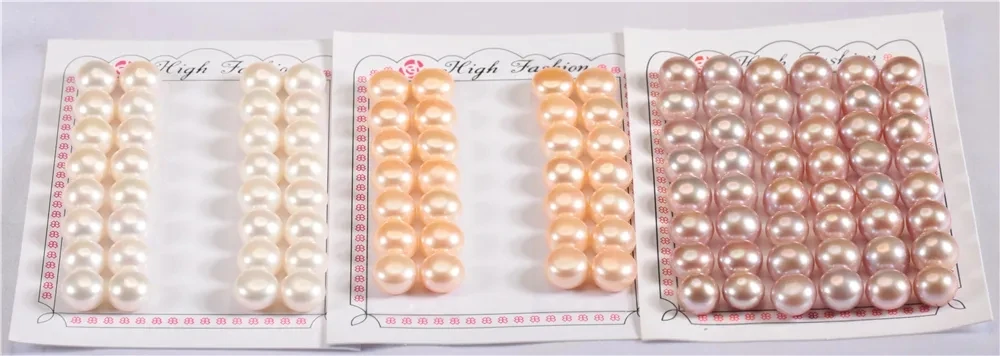 PW24 7-8mm 3A grade fresh water freshwater half drilled button pearl natural pearl