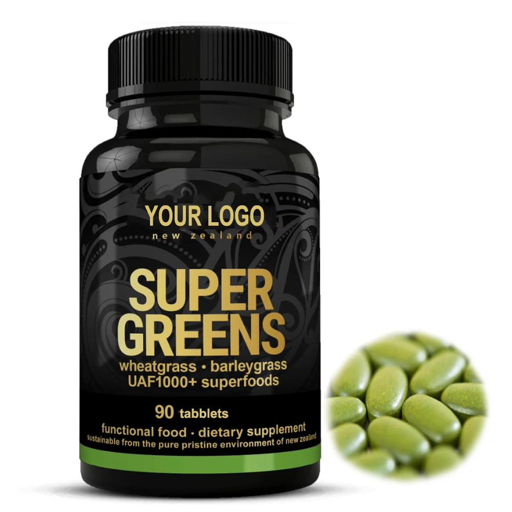 OEM Superfood Super Greens Tablets Premium New Zealand grown for Digestive Fiber nutrient absorption