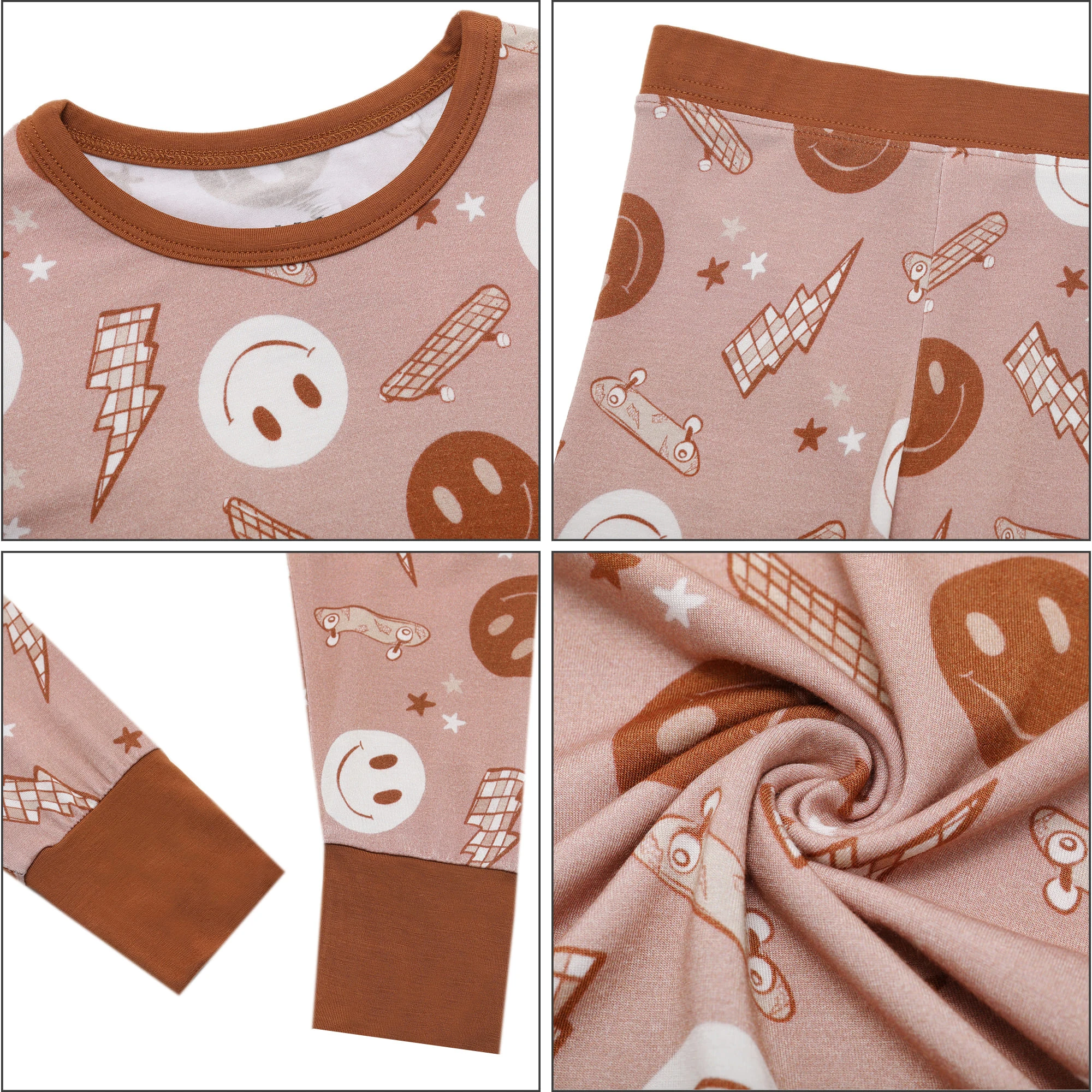 2024 New Fashion Lovely Two Piece Sleepwear Long Sleeve Baby Kids Pajamas Set