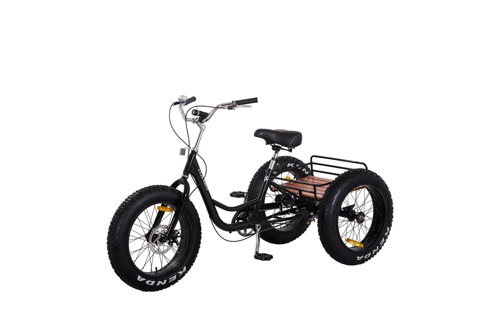 Клабер бренд 7022 толстые шины trike с задней корзиной односкоростной для взрослых