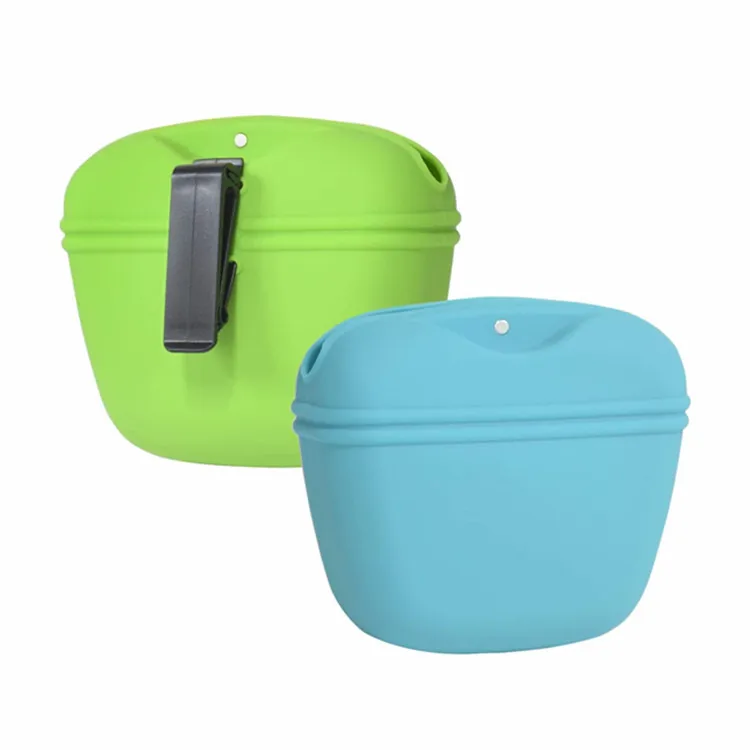 Portable Outdoor Silicone Dog Treat Pouch bag Hands Free Pet Training Waist Bag
