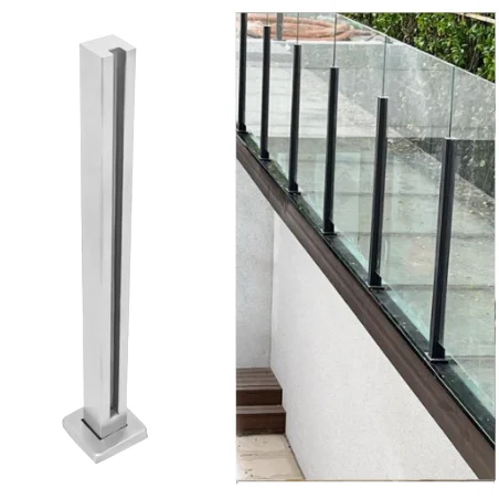 Custom Slotted Glass Railing Post Guardrail Railing Glass Fence Balcony Frameless Glass Railing Stairs Balustrade