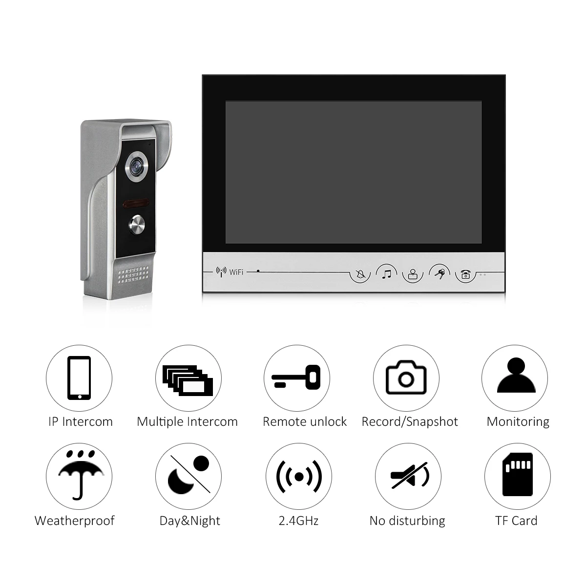 9 Inch WiFi doorbell camera  video intercom 4 Wire Video Door Phone Intercom System for Villa  Home Apartment