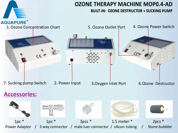 
YOUMO AQUAPURE Pure Quartz Tube Medical Ozone Therapy Equipment For All Insufflation Treatments 