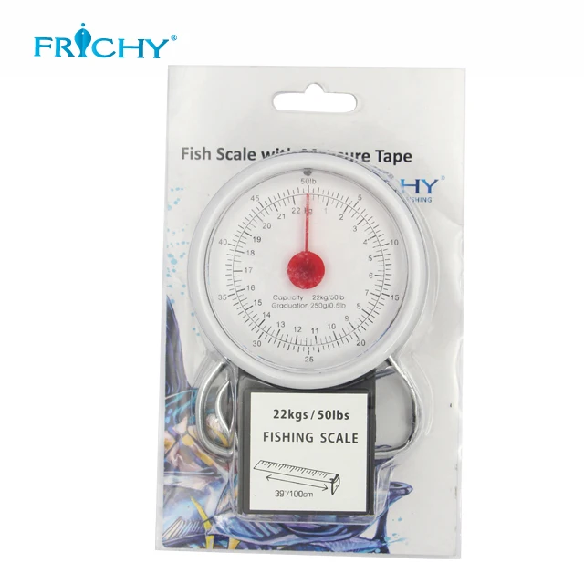 X644B Factory Direct Portable Fishing Weight Measure Tape 50LB/22KG Hanging Fish Scale