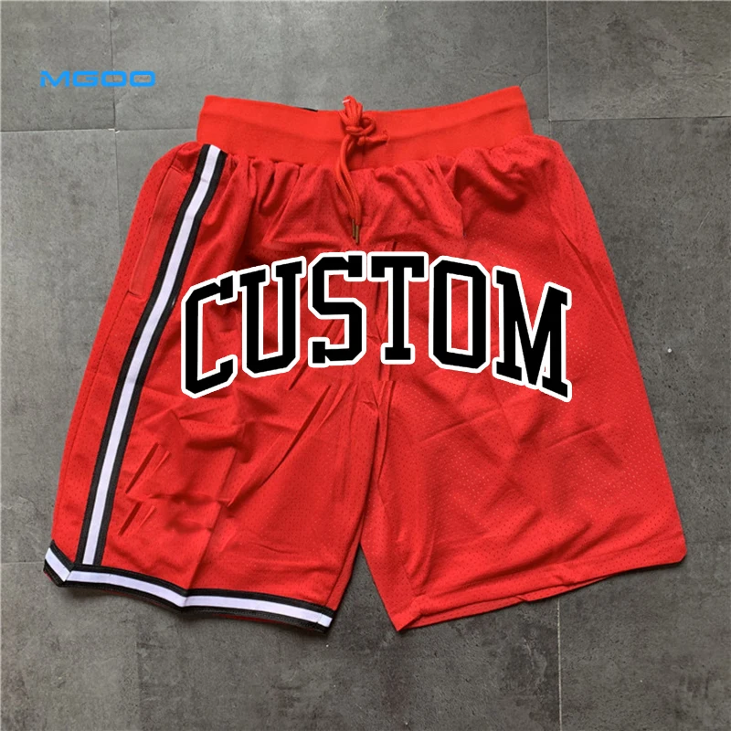 Custom Make  Red Color Block Allover Print Mesh Shorts Basketball Shorts  Sport shorts Summer Customized Color of Piping