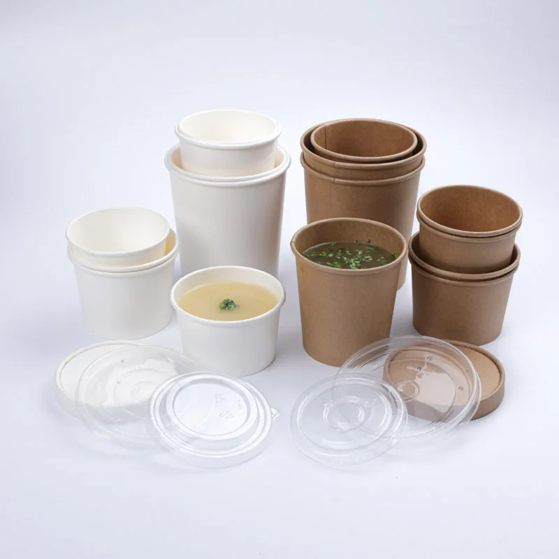 disposable kraft paper bowl paper to go food packaging paper container on sale