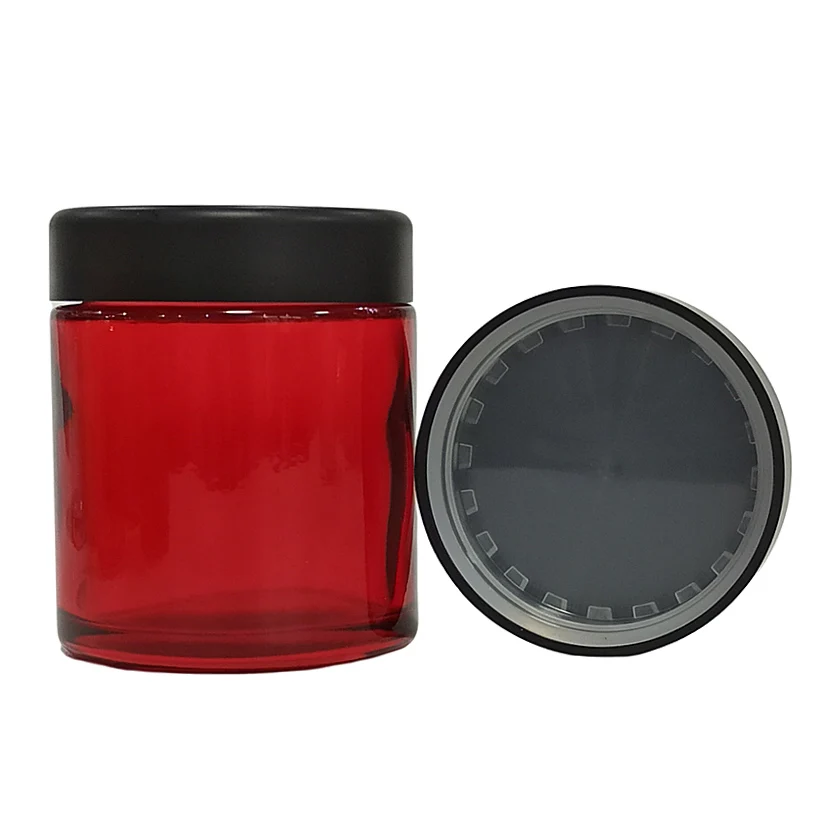 Горячая Распродажа, стеклянная банка для конфет из конопли CBD Gummy Bear, прямая боковая бутылка, 3 унции, 4 унции, контейнер для сорняков с защитой от детей, cr крышка