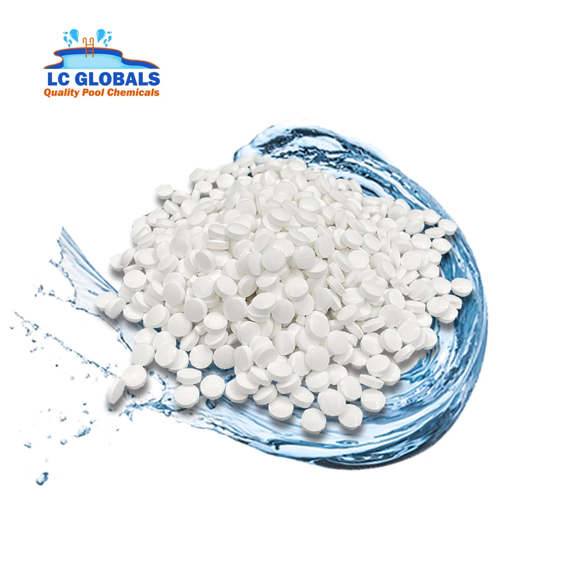 factory price  1g 2g 20g 200g tablet 3 inch chlorine Tablets white chlorine granular 50lb per bucket  tcca