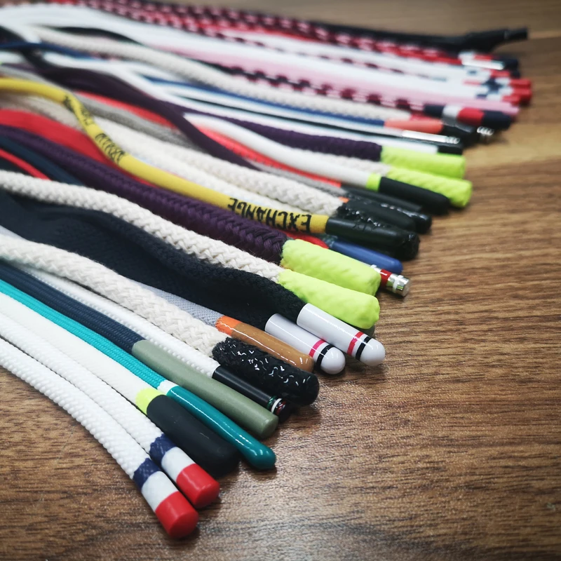 Нейлоновый шнур оплетка высокого качества цветная Толстовка плоский полиэстер шнурок с круглым силиконовым концом