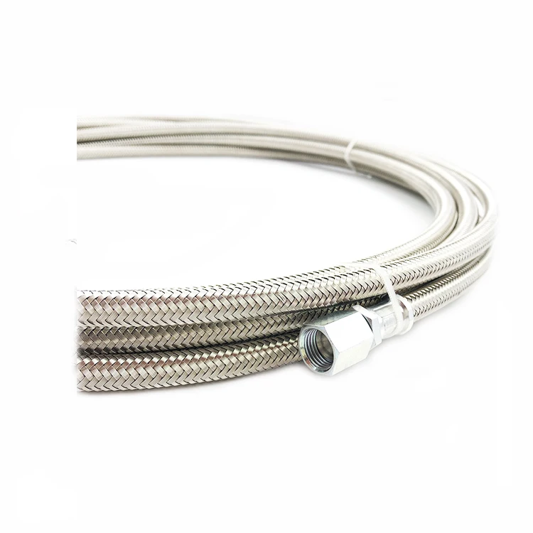 sae 100 r14 304 lined corrugated antistatic smooth bore braided ptfe hose with stainless steel rubber tube