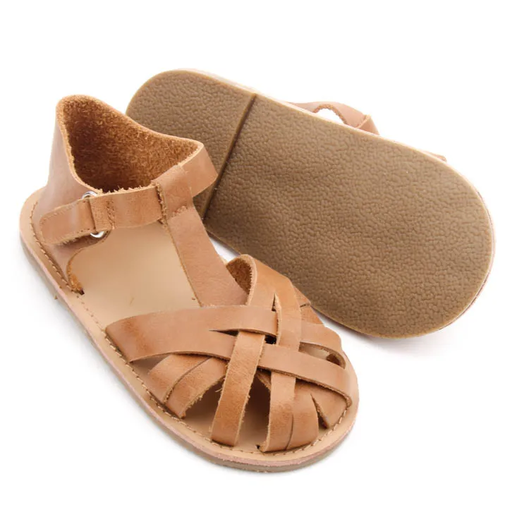 Wholesale Summer Strap Genuine Leather Kids Children Boys Girls Sandals
