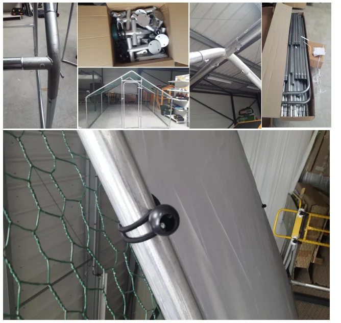 
Duck Chickens Cat Rabbit Run Pets Enclosure Cages Metal Tubes with Roof Sunshade 