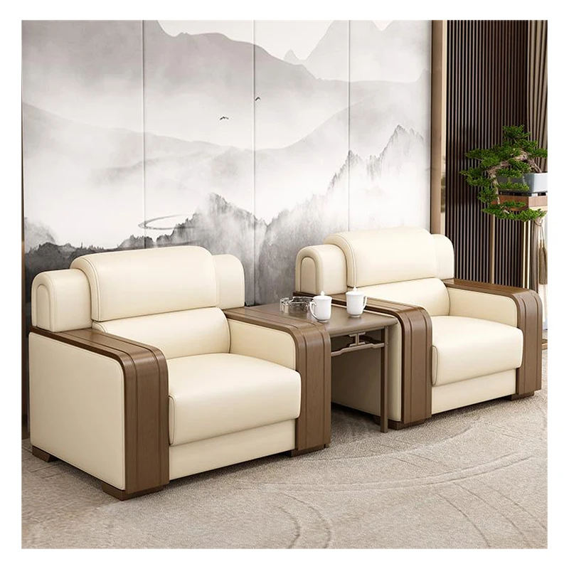 Modern luxury office furniture Hotel lobby business reception sofa Leather office sofa set furniture