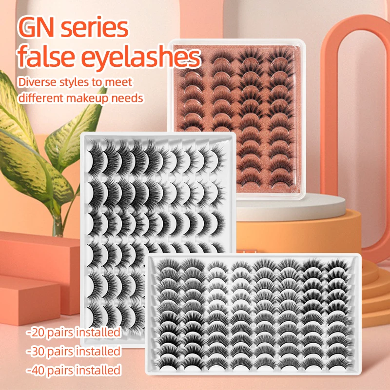 Накладные ресницы ручной работы, синтетические натуральные пушистые ресницы, 30/40/50 пар, 100%