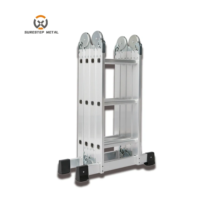 EN131 High Quality Articulating Folding Ladder Telescopic Folding Ladder 4 Section Folding Ladder