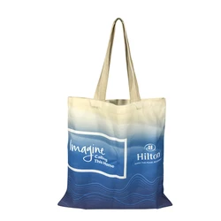 Custom Printed Logo Reusable Canvas Cotton Shopping Tote Bag for hotel and for fair