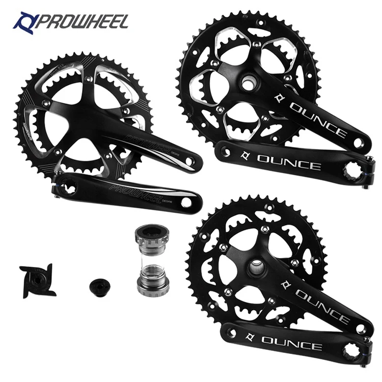 PROWHEEL Road Hollow Double Sprockets Crankset 50T-34T 53T-39T 170mm Crank 110/130 BCD