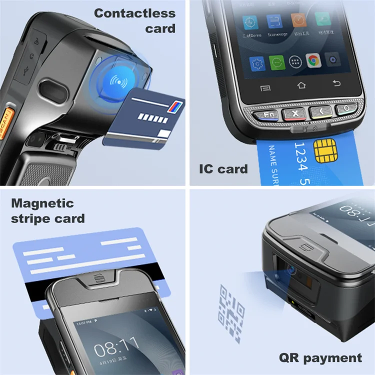 Android mobile pos system 5 Inch 4G touch screen Handheld Portable mini smart POS Terminal with Printer