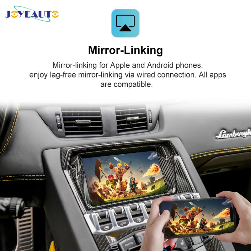 joyeauto mmb wireless carplay airplay mirror link android auto solution for Lamborghini Mavericks