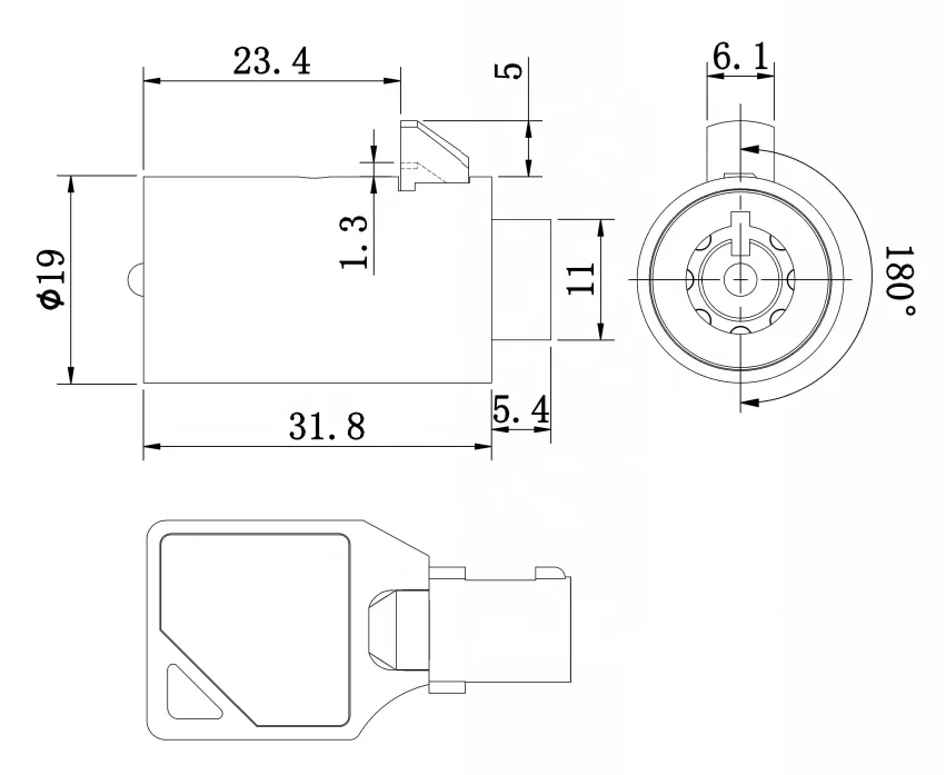 Safe euro cylinder key code T-handle lock for vending machine