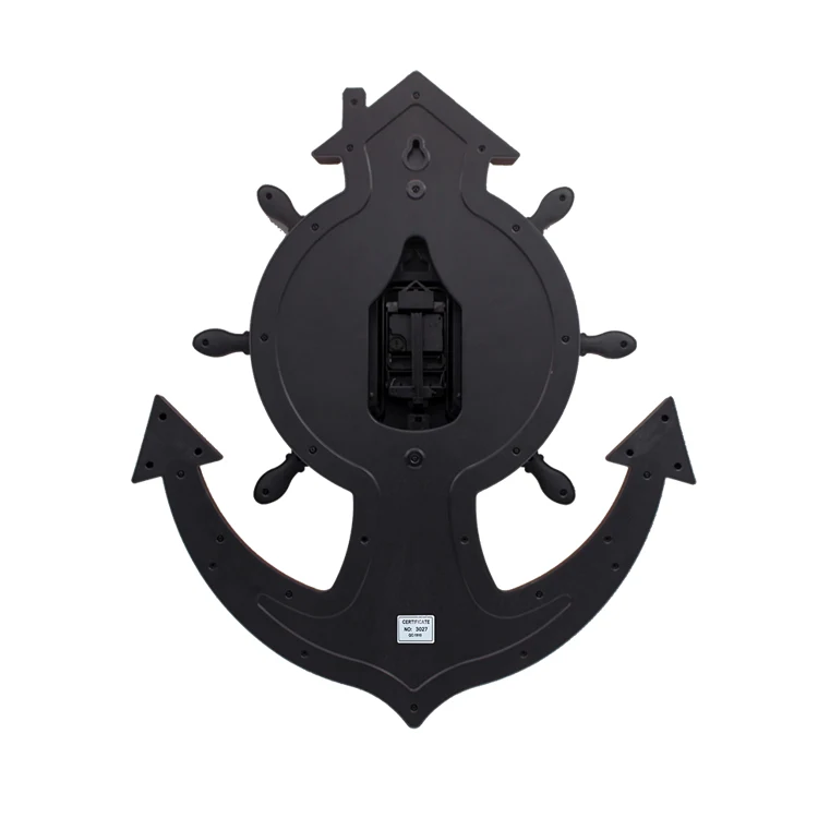 
Wholesale New European creative ship rudder type plastic silent sweeping swing wall clock 