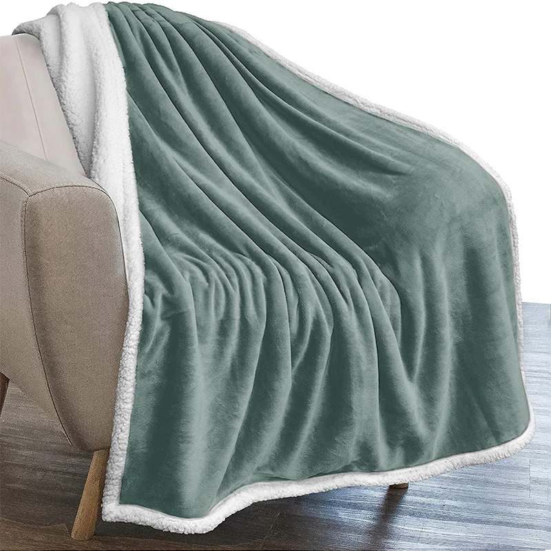 Оптовая продажа, Флисовое одеяло с принтом Sherpa, мягкое роскошное теплое зимнее Фланелевое плетеное одеяло для путешествий и ТВ