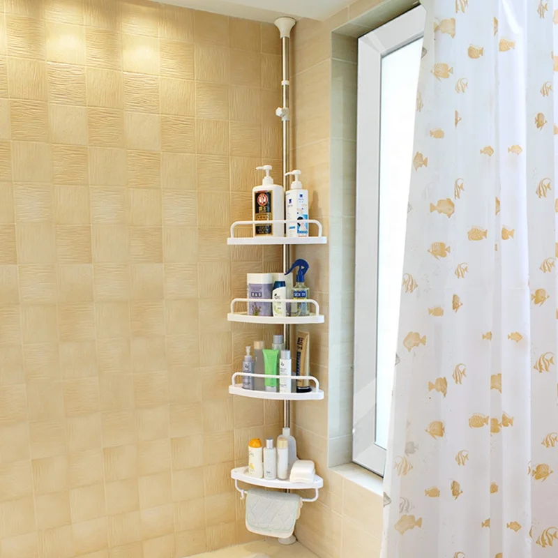 Wholesale High Quality Height Extendable Bathroom Cosmetics Organizer  Four Tiers Corner Storage Rack For Sale DQ601D