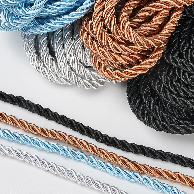 braided rope twisted cord twisted binding rope cord for gift white & beige