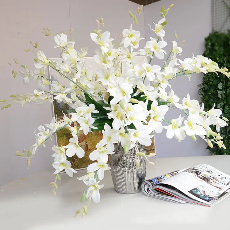 Silk artificial dendrobium orchids for wedding decorations and home decorations