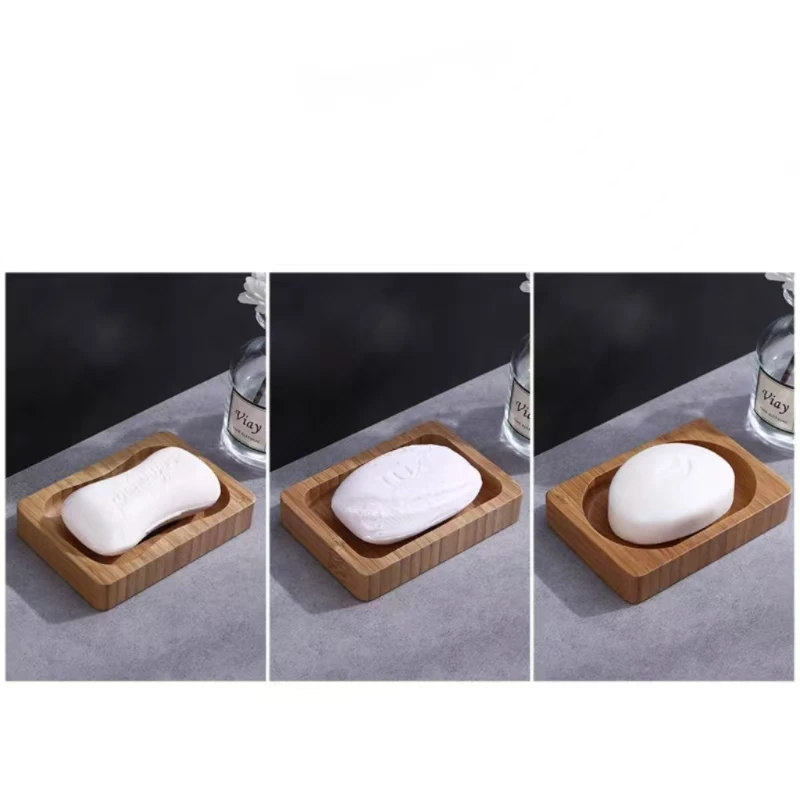 Natural Bamboo Bathroom Accessory-Cute Style Soap Tray Stand Shower Soap Holder