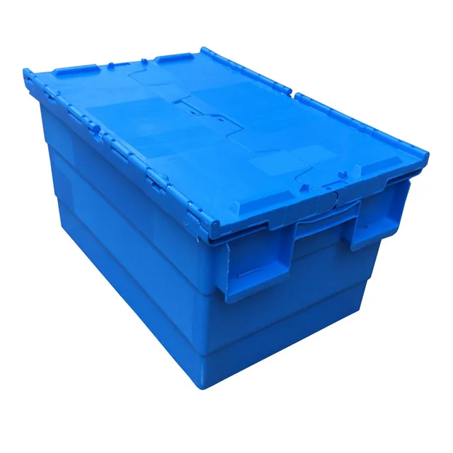 600*400*365 мм логистическое хранилище оборот передвижной пластиковый ящик с крышкой
