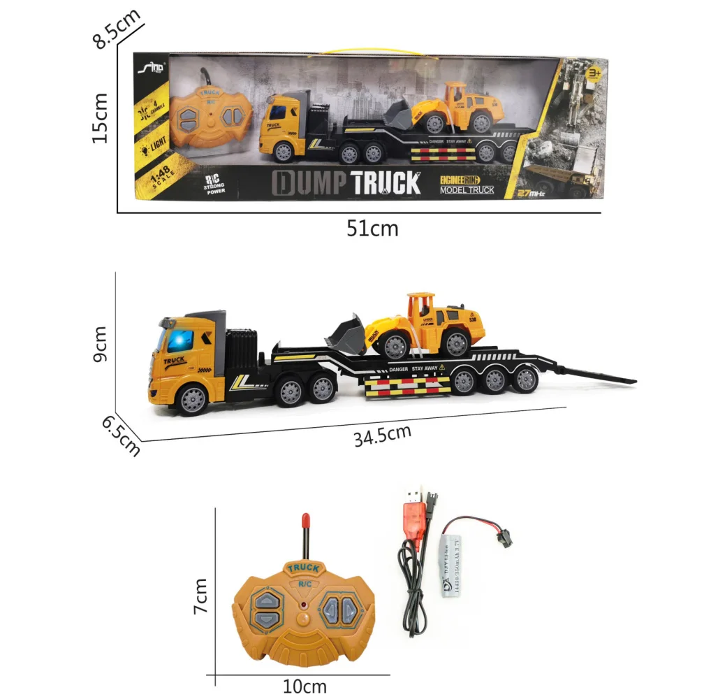 rc car trailer trucks rc excavator toys juguetes de radioc ontrol bulldozer semi rc kids car electric vehicle detachable trailer